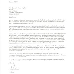 President Shalala letter of support