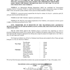 TARC Resolution to endorse The Underline