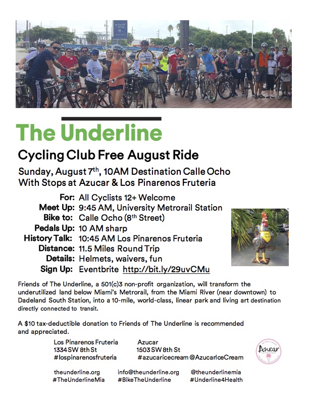 The Underline Cycling Club August Online Flyer